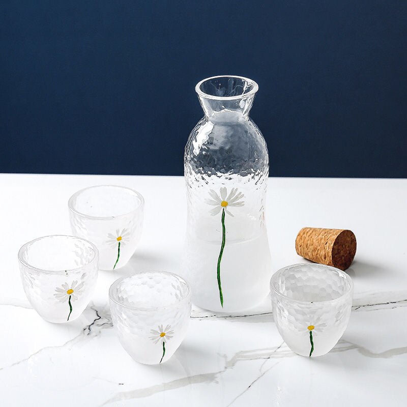 Copa de vino pequeña de Daisy Cloud, frasco de cadera, vaso pequeño de uno o dos usos, vaso de bebidas alcohólicas, utensilios de vino: 5-piece set