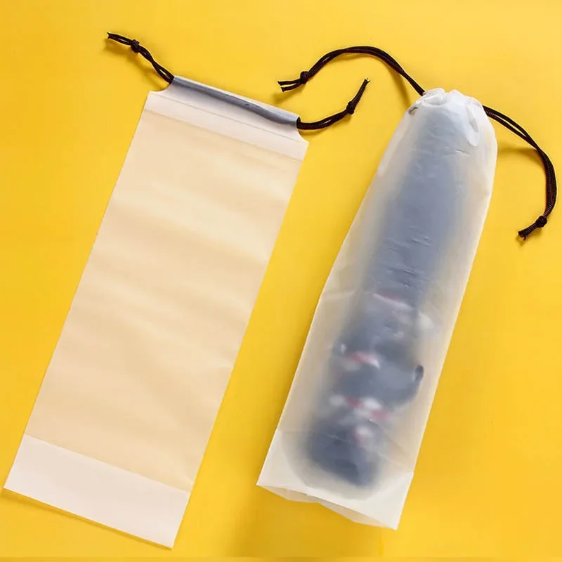 Doorschijnende paraplu-opbergtas Draagbare tas met trekkoord Herbruikbare waterdichte paraplu-opberghoes Home Organizer Supplies