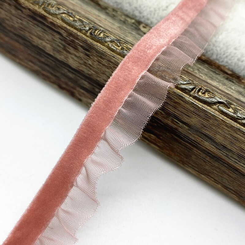 1 stocznia 15mm aksamitna elastyczna opaska do włosów gumowa koronka obszywka do szycia ręcznie wstążka DIY: Watermelon Red