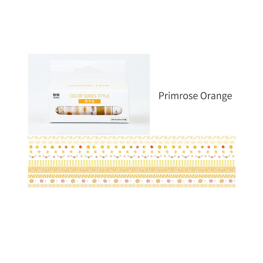 10Rolls Freash Washi Japanse Papier Tapes Afplakband Scrapbooking Tape Roll 8Mm 3 Meter/Roll Voor Diy decoratie Cadeaupapier: 2