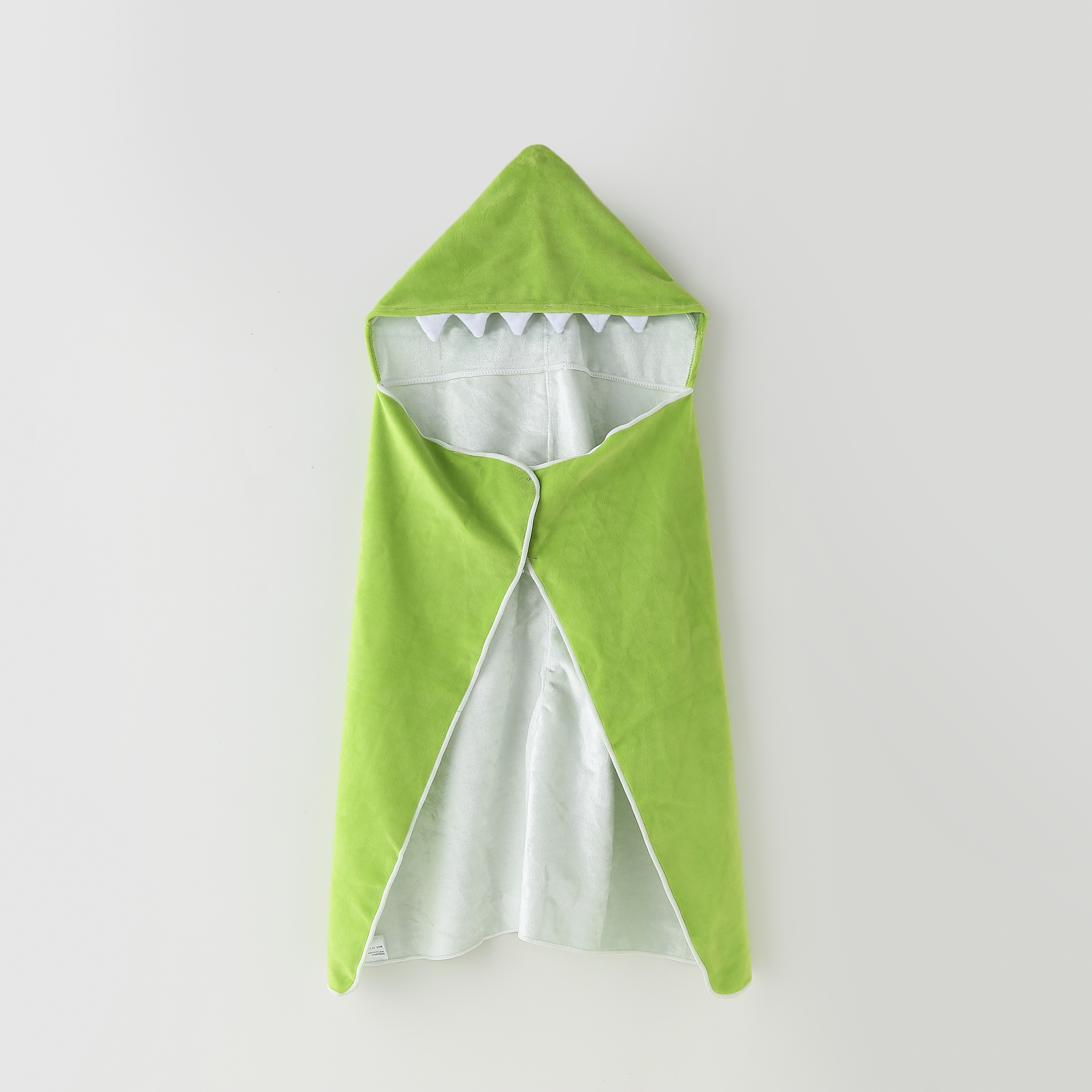 1 pçs dos desenhos animados de fibra de bambu toalha de banho das crianças com chapéu capa roupão para meninas meninos e bebês toalhas de banho macias: Verde