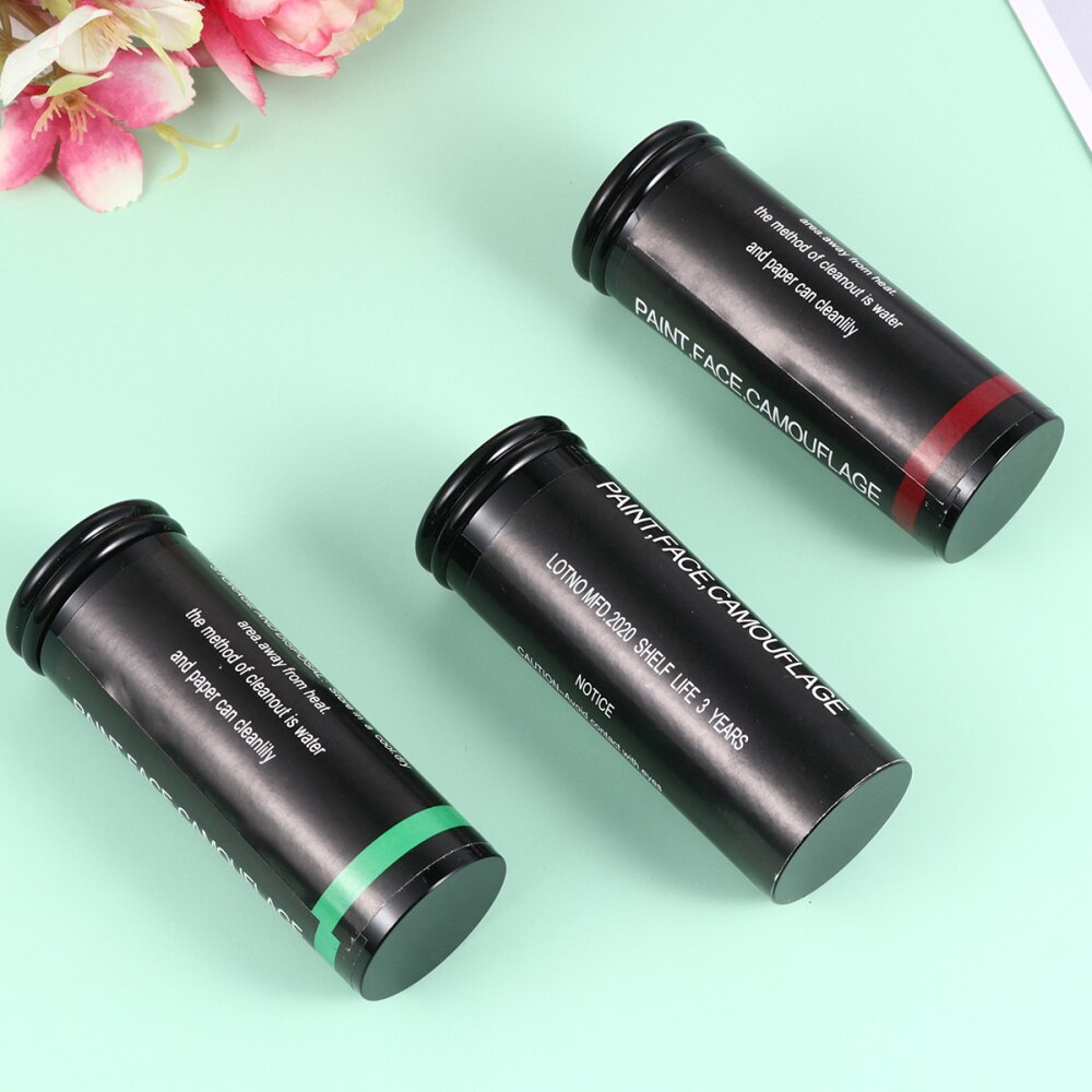 3Pcs Camouflage Gezicht Verf Sticks Gezicht Pretend Cs Gezicht Verf Voor Man Vrouw (Zwart Bruin Groen): Default Title