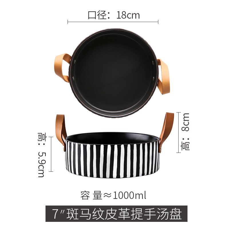 Vaisselle de table ménage manger le riz | Porcelaine couleur belle céramique les plats vaisselle ménage manger le riz bol oreilles doubles assiette à soupe, Long plat carré: handle soup tray