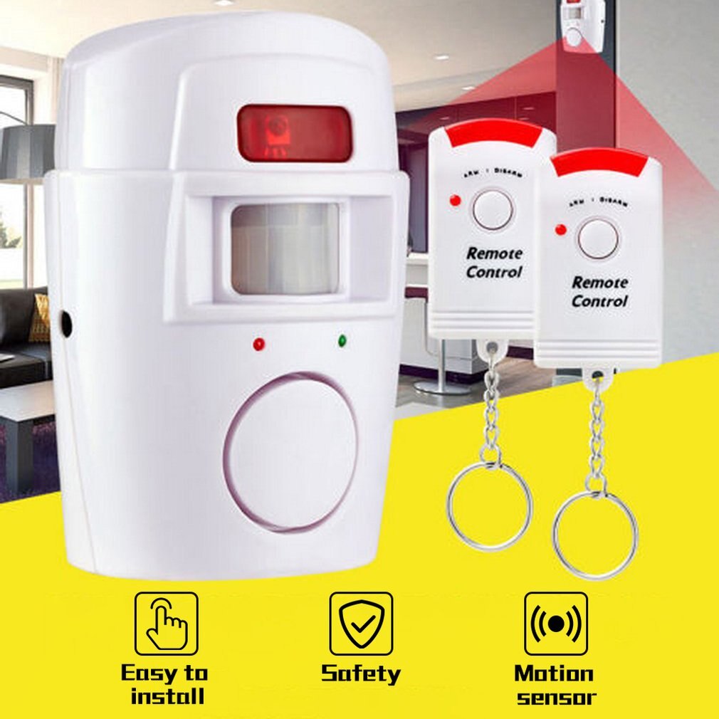 Wireless Motion Sensor Alarm Security Detector Indoor Outdoor Alert System with Remote Control for Home Garage