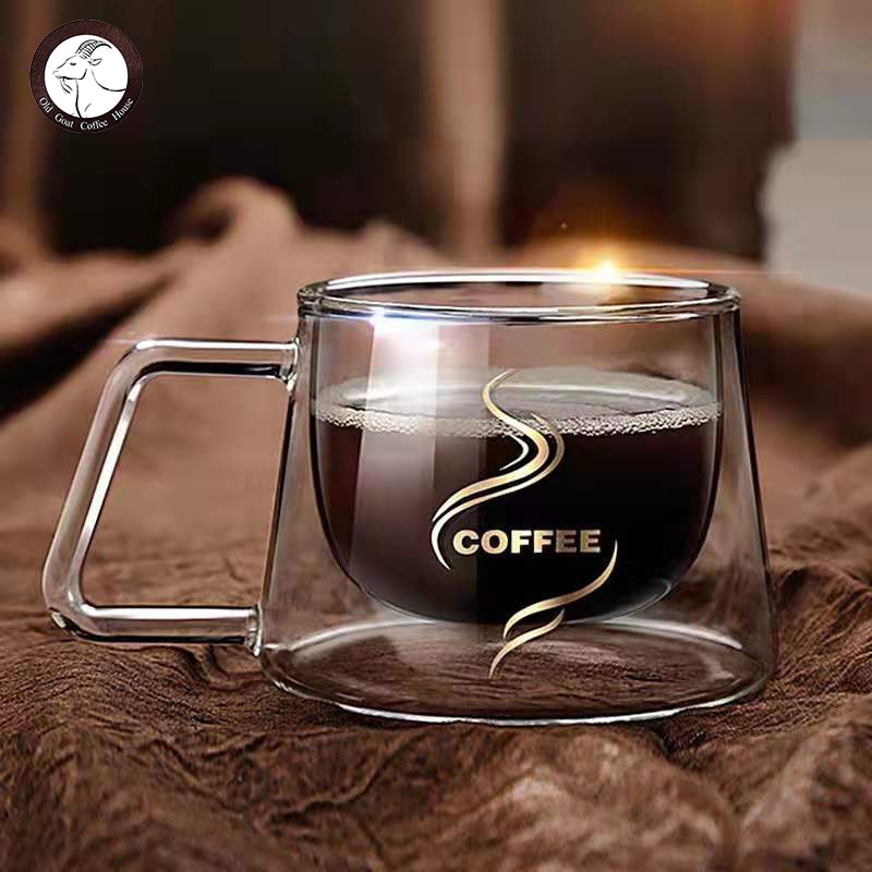 200ml Simple Double-Layer Transparent Heat-Insulated Glass Coffee Mug Double Wall Glass Cup Vacuum Cup for