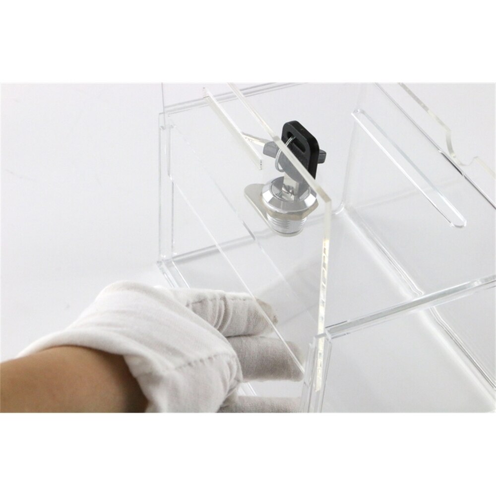 Counter Acrylic Donation Collection Box Perspex Charity Fundraising Box with Keylock Acrylic Business Name Card Holder Box