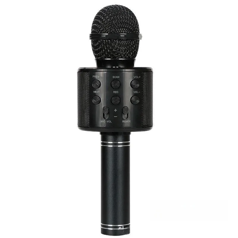 Wireless Bluetooth Karaoke Microphone,3-in-1 Portable Handheld Karaoke Mic Speaker Machine Home Party Birthday: black