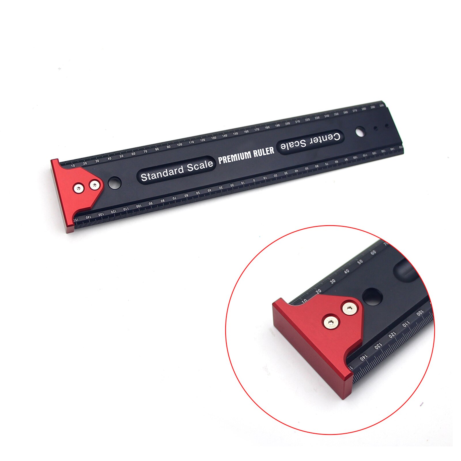 Measuring Ruler With Hook Stop Standard Center Scale Level High Precision Ruler Durable Portable Home Woodworking Tools