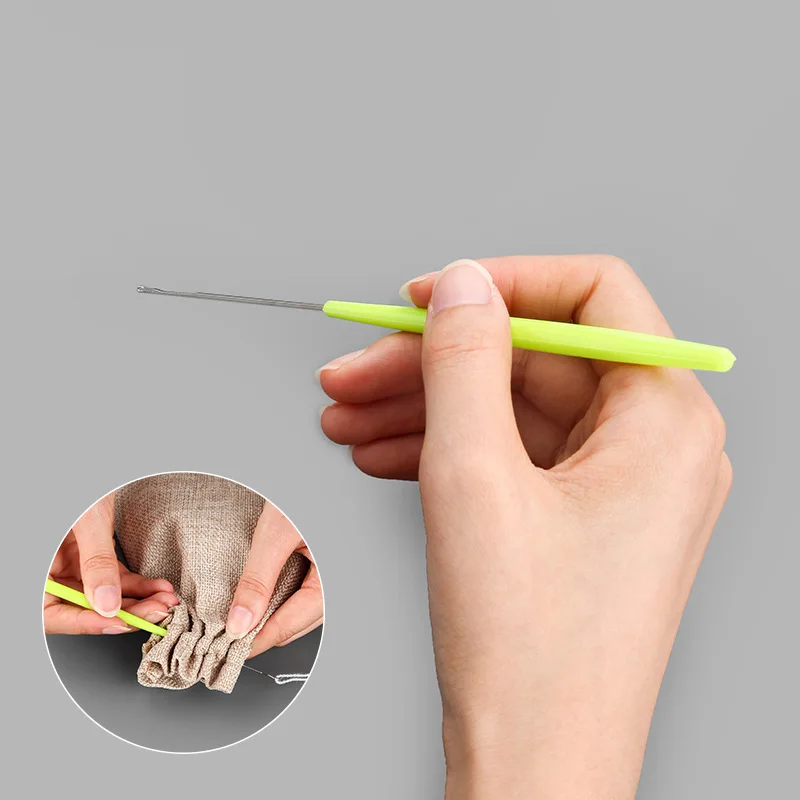 4 Uds. De gancho de ganchillo con lengua, herramientas de costura para tejer, reparación de suéter, accesorios de cuentas, aguja de coser, ganchos de ganchillo con vástago de plástico