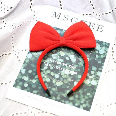 Red Bow Headband for girl Solid Color Knot Bow Hairband Big Bow Headband Accessories Hair Bow Hoop Girls