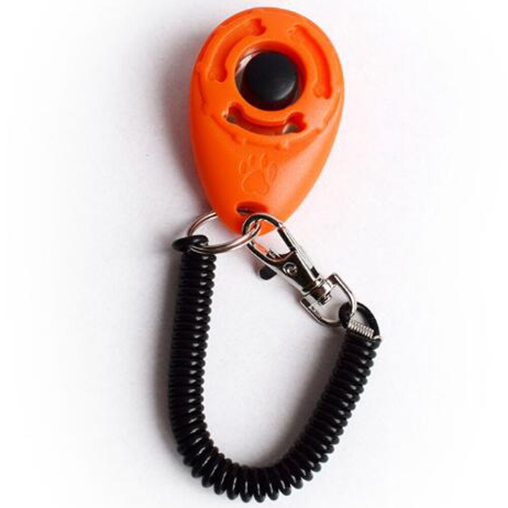 1 Pcs Pet Dog Training Clicker Plastic Dogs Click Trainer Aid Tool Pet Toy Adjustable Wrist Strap Sound Key Chain Pet Supplies: orange