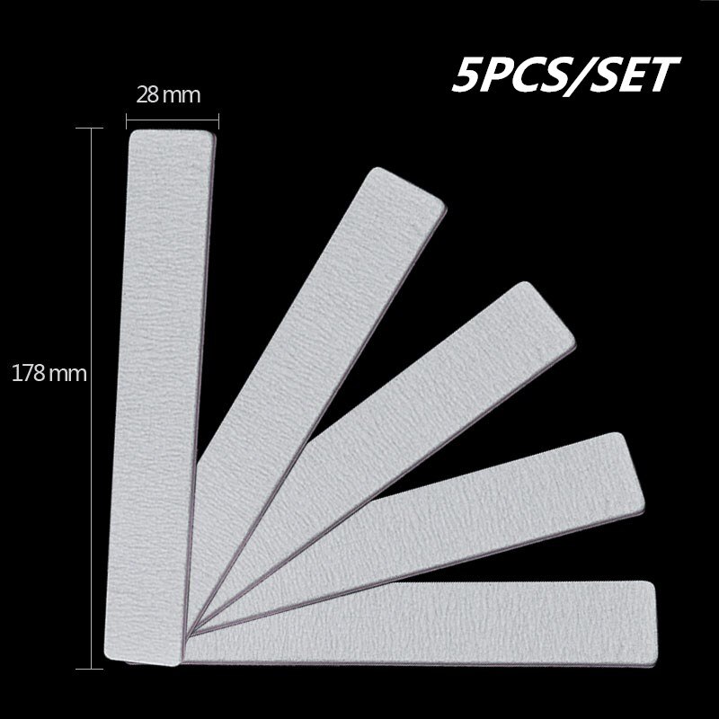 5pcs/Set Nails Files For Manicure 100/180 Thick Boat Sandpaper Durable Nail Buffer Grit Sand Fing Nail Art Tools Accessories: 05X5