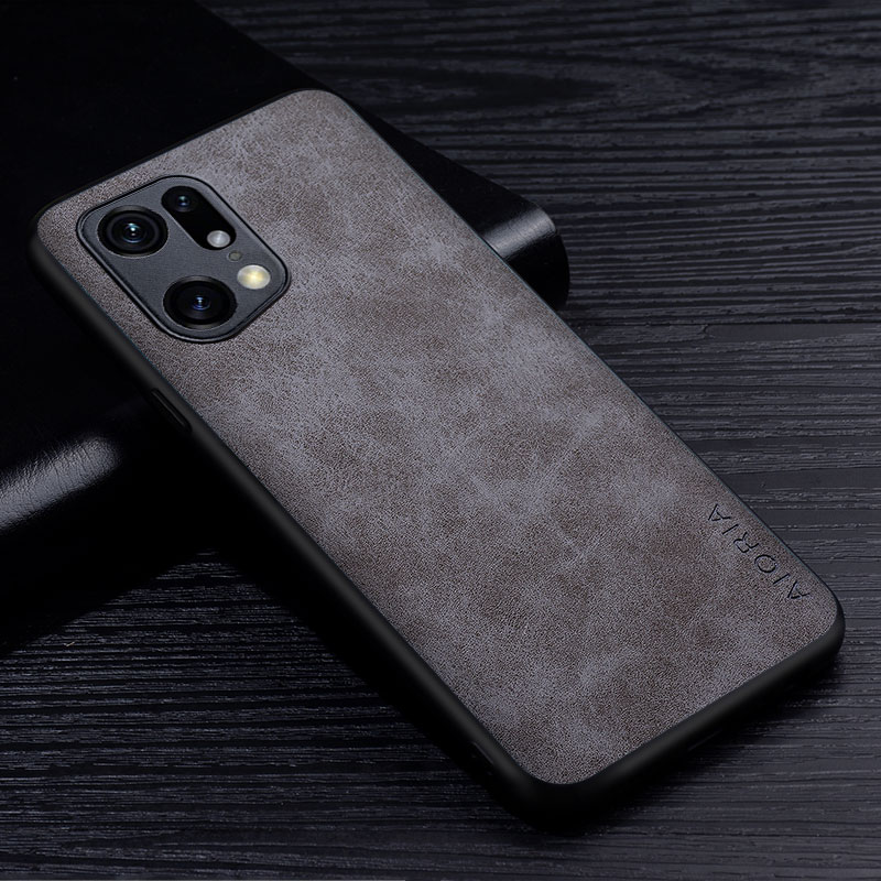 Funda de teléfono de cuero PU Premium para OPPO Find X5 Pro X3 Pro N, carcasa de Color sólido resistente a los arañazos para OPPO Find X5 Pro: Find X3 Pro / Gray