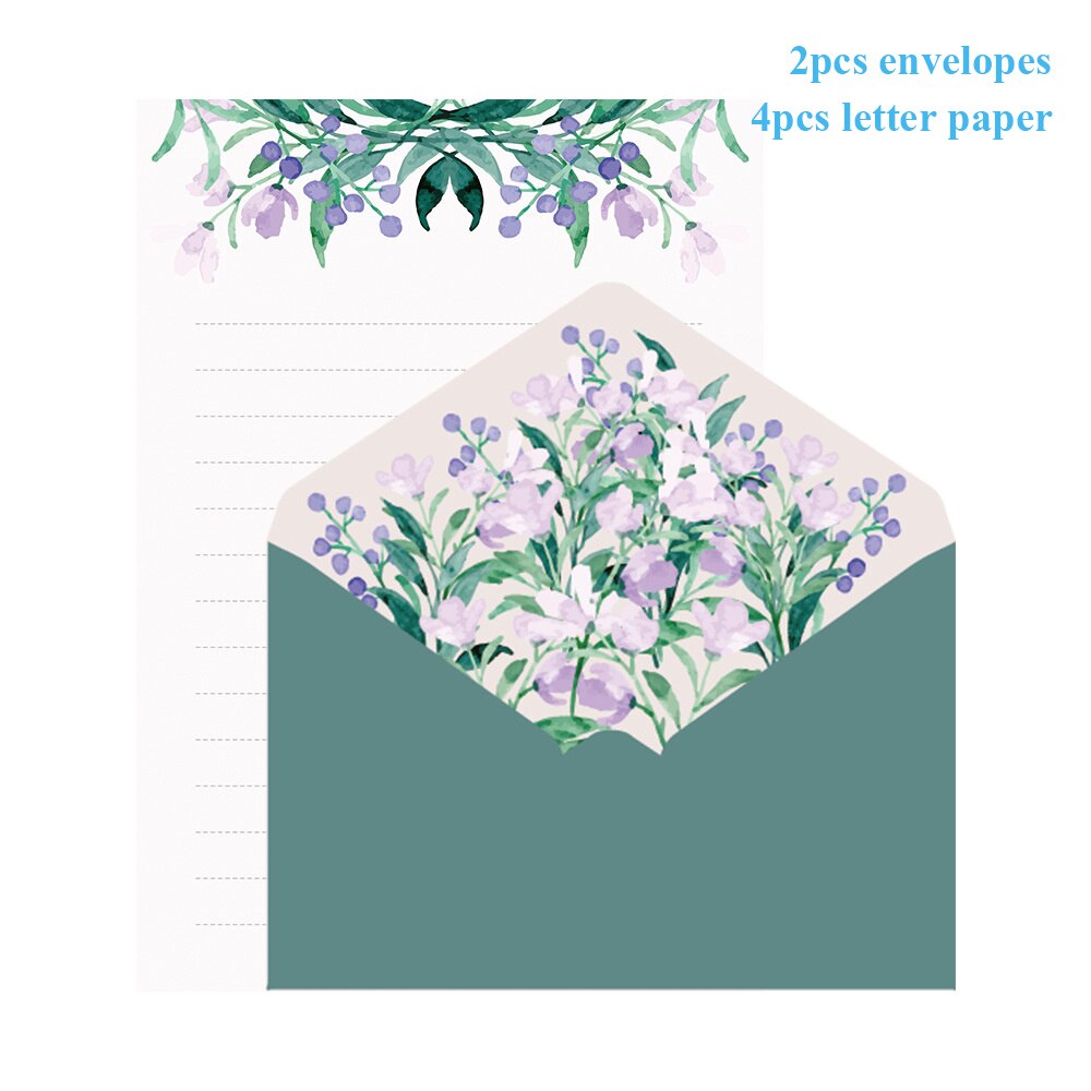 6pcs Printed Flower set Envelope kawaii Stationery Wedding Greeting Card Envelope Invitation Letter Paper Office School Supplies: Ma Lanhua