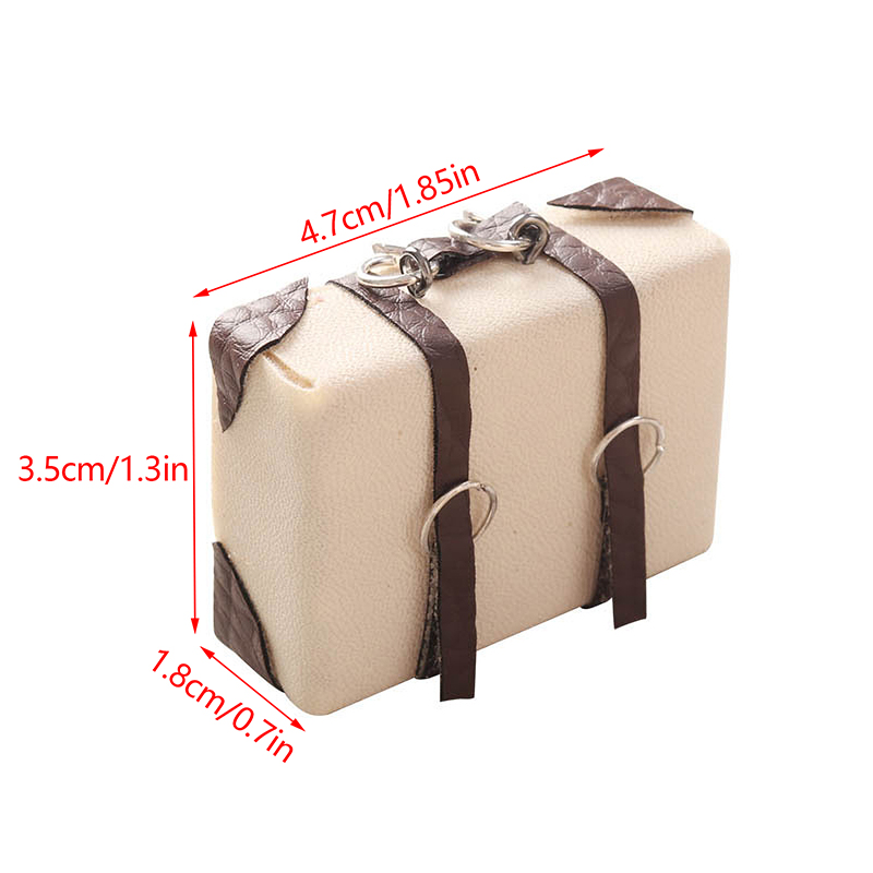 1:12 Scale Doll Leather Luggage Miniature Portable Trunk Mini Suitcase Vintage Wood Box Dollhouse Furniture Dolls Accessories: Default Title