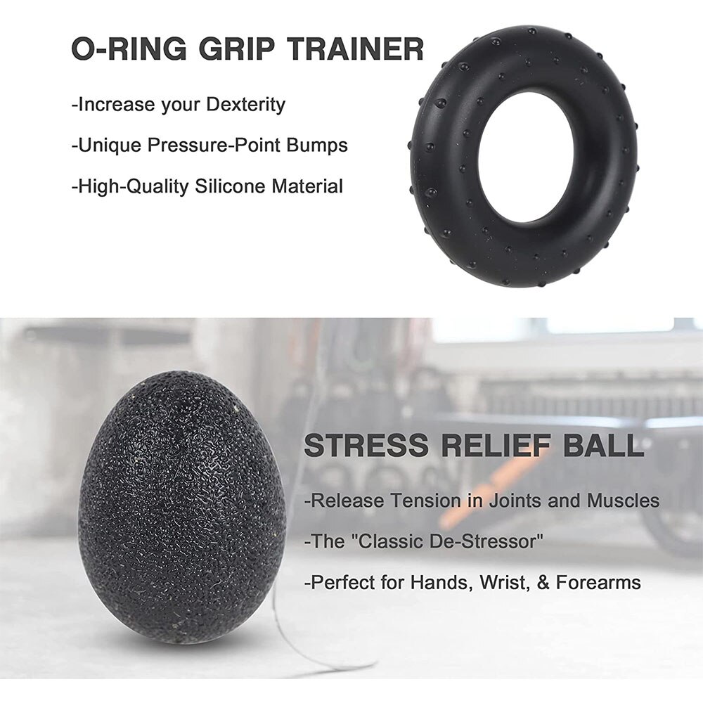 Hand Grip Strengthener Exercisers Trainer Kit Muscles Massage Ball Hand Gripper Forearm Counter Stress Relief Multi-Finger