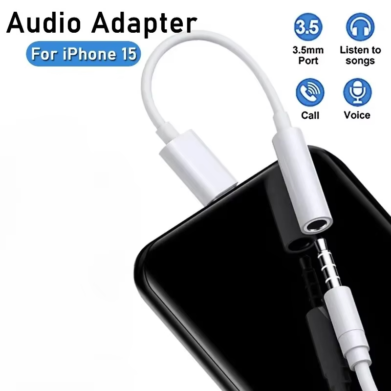 Original Headphone Adaptador For Apple iPhone 14 13 12 11 Pro Aux Audio Splitter Lighting To 3.5mm Adapter Earphone Jack Cable