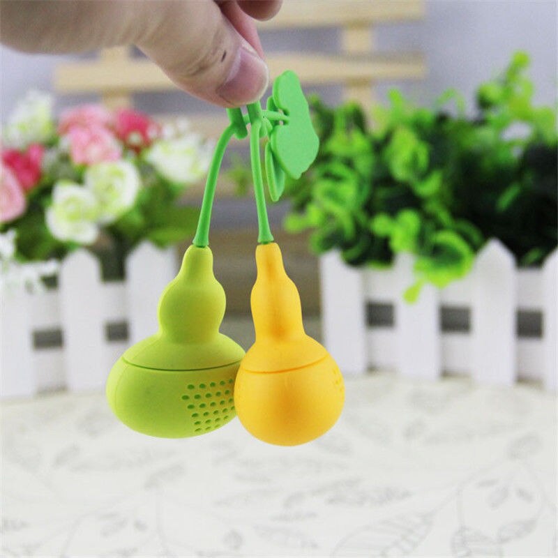 Linsbaywu Leuke Creatieve Siliconen Kalebas Thee-ei Diffuser Losse Thee Blad Ketting Zeef Kruiden Filter