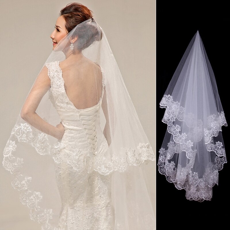 2.7m Voile de mariée Voile Mariage dentelle Voile Long Voile accessoires de Mariage