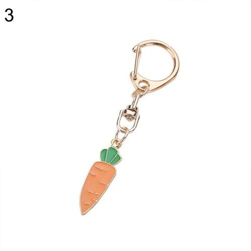 Llavero pequeño con de zanahoria, gato, pata de conejo, conejo, zanahoria, llavero de coche, colgante, bolsa, adorno, Decoración, de gato: 3