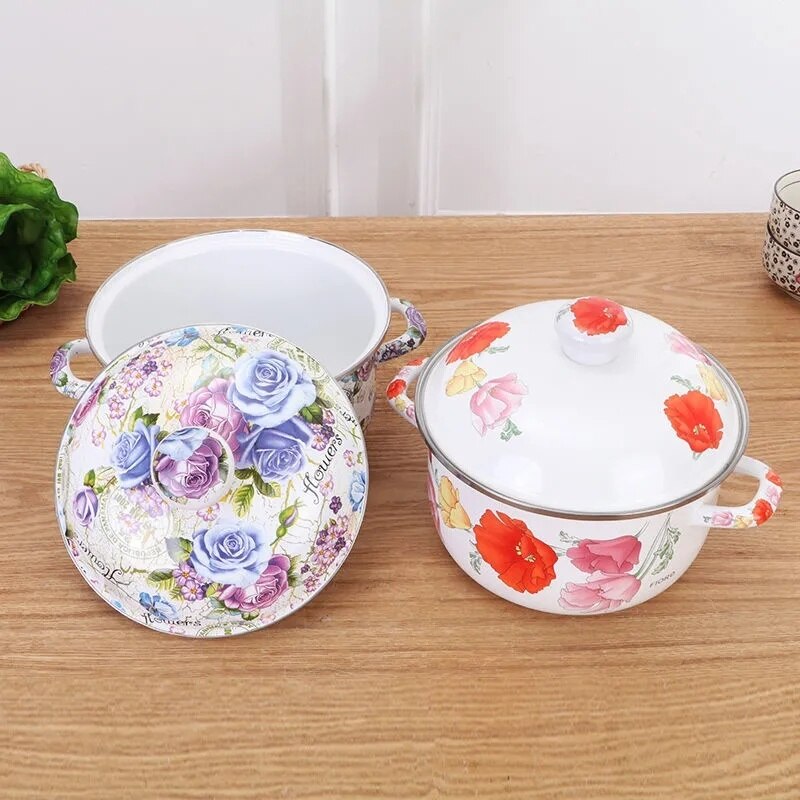 Casserole Cooking Pot Enamel Soup Stew Soup Cook Pot Kitchen Utensil 4 Litre Kitchen Utensil Home Daily Use Ceramic Cookware
