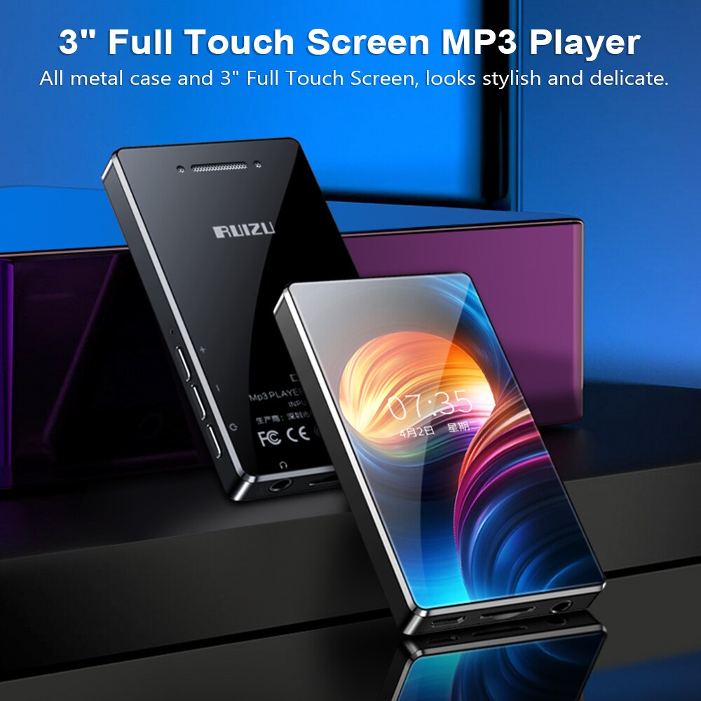 RUIZU D20 3" Full Touch Screen MP3 Player 8GB Music Player With FM Radio Video Player E-book Player MP3 With Built-in Speaker