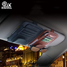 IKSNAIL wielofunkcyjny samochodowy organizer na dokumenty karty na osłonę przeciwsłoneczną uchwyt Oksford tkaniny samochodowe organizuj pudełko etui na karty okulary przeciwsłoneczne klip wyposażenie wnętrza samochodu