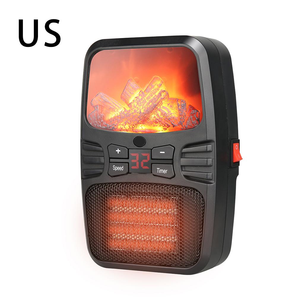 Space Heater Electric Vlam Heater Kleine Verstelbare Heater Voor Auto 1000W Draagbare Desktop Heater Muur Plug- in