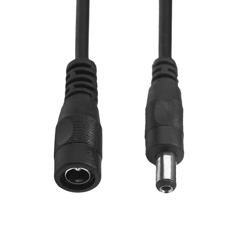 12V DC Power Extended Cable 1m/2m/3 /5m For Lamp Camera Black Male To Female PVC Material 5.5*2.1mm