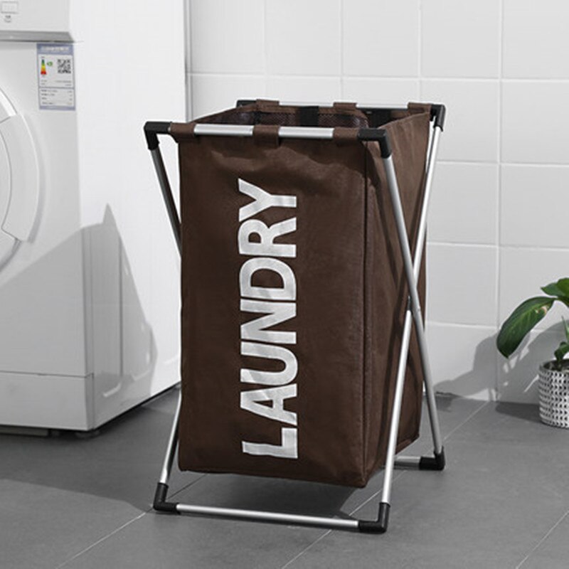 Laundry Basket 3 Hamper Organizer Bathroom Folding Triple Laundry Basket Large Oxford Fabric Laundry Basket With 3 Compartments: Coffee color 1 cell