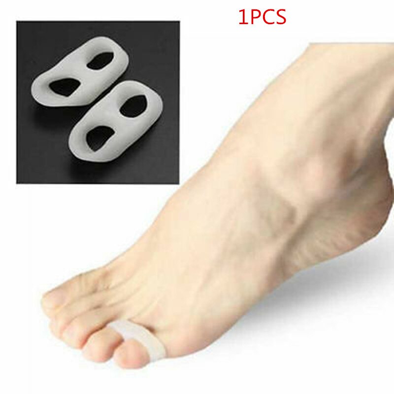 Corretor de hallux valgo de silicone, separador de cinco dedos e corretores de joanete, divisor para dedos, espalhador de pés, 1 par: 1PCS