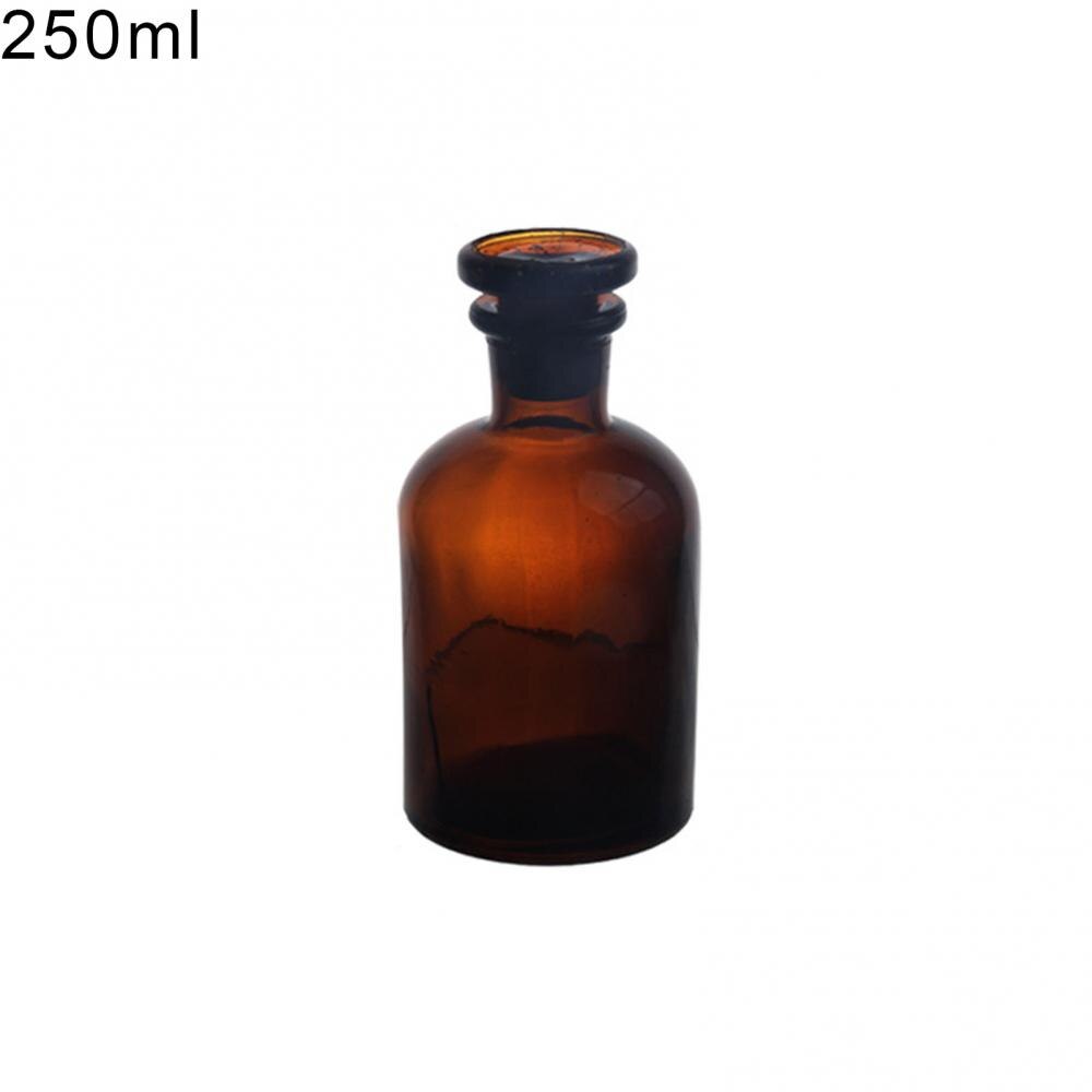 Bouteille rechargeable en verre ambre brun 30/60/125/250/500ml, contenant de réactif Portable avec bouchon: 250ml