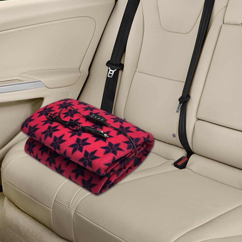 Car Heating Blanket 12V Electric Blanket Energy Saving Warm Electric Blanket Red Pattern Thermostat Heating Blanket 150*100cm