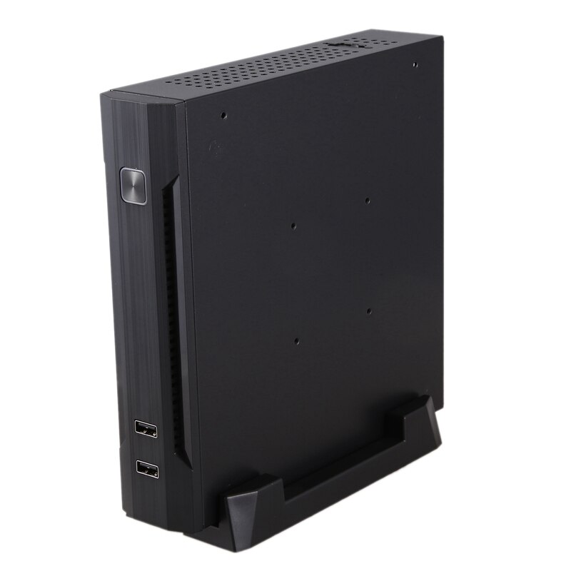 Mini-Itx Slanke Kleine Form Factor Computer Case Htpc Computer Case Met 2 X USB2.0 12V 8A Power adapter: US Plug