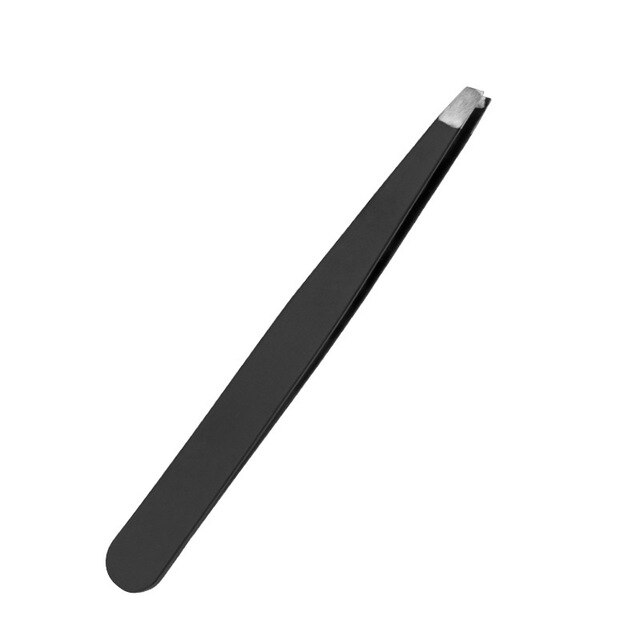 Professionele Schuine Rvs Wenkbrauw Pincet Scheren En Ontharing Wenkbrauw Knijpen Tang Comedondrukker: Black