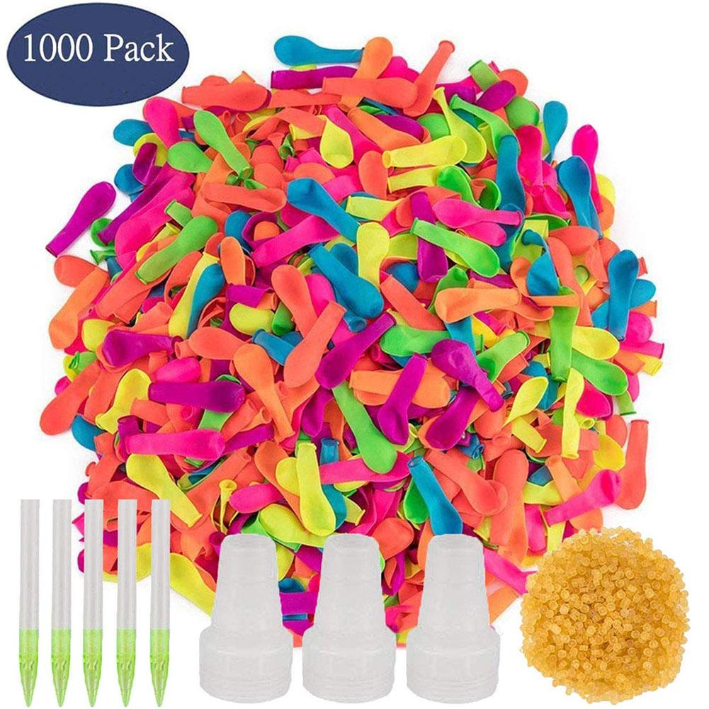 1000pc Water Balloons With Refill Quick Easy Kit Latex Water Balloons Fight Games For Kids Adults Balloons Random Color