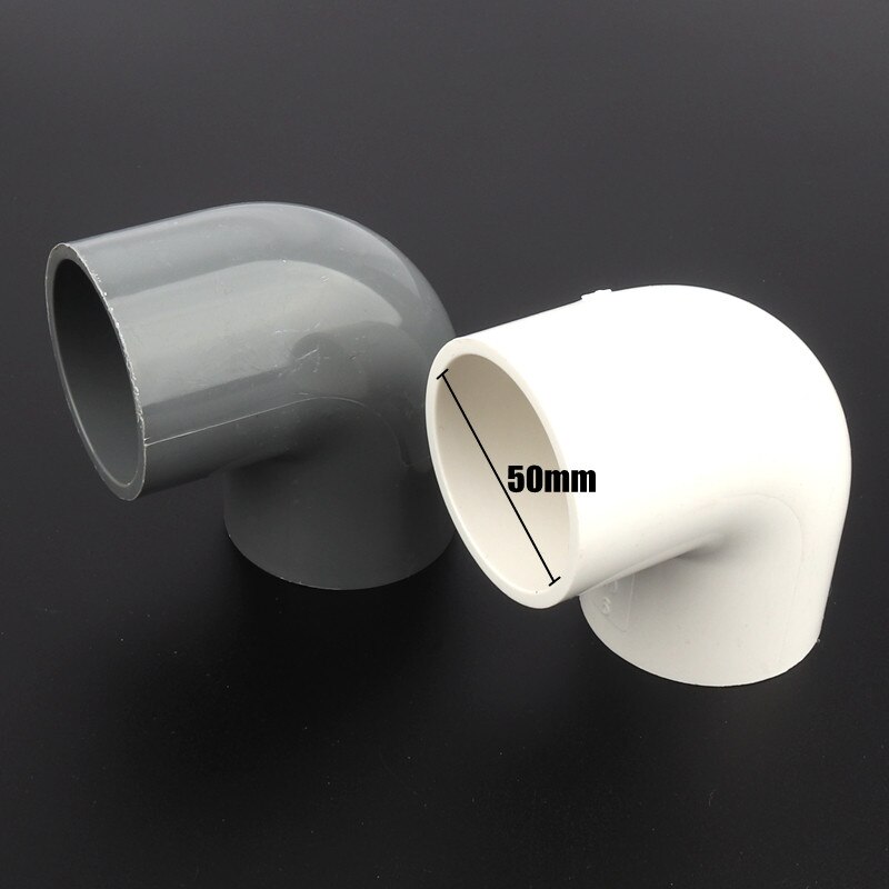 1pc 50mm PVC Elbow Joints Water Pipe Connector Irrigation System Fittings Household Tap Garden Water Connectors