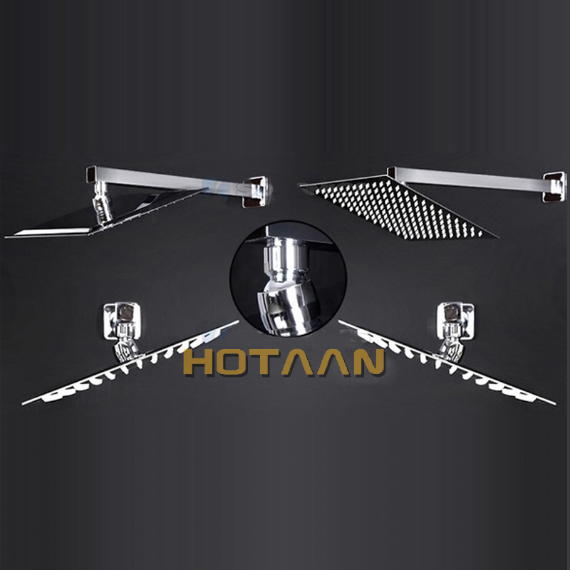 12 inch shower head with arm 300*300 stainless steel head shower with shower arm top water saving rain shower Chuveiro YT5115-12