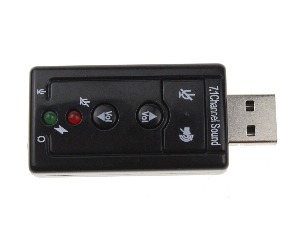 Mini External USB Sound Card 7.1 Channel 3D Audio Adapter Converter +3.5mm Headset Microphone For PC Computer Desktop Notebook