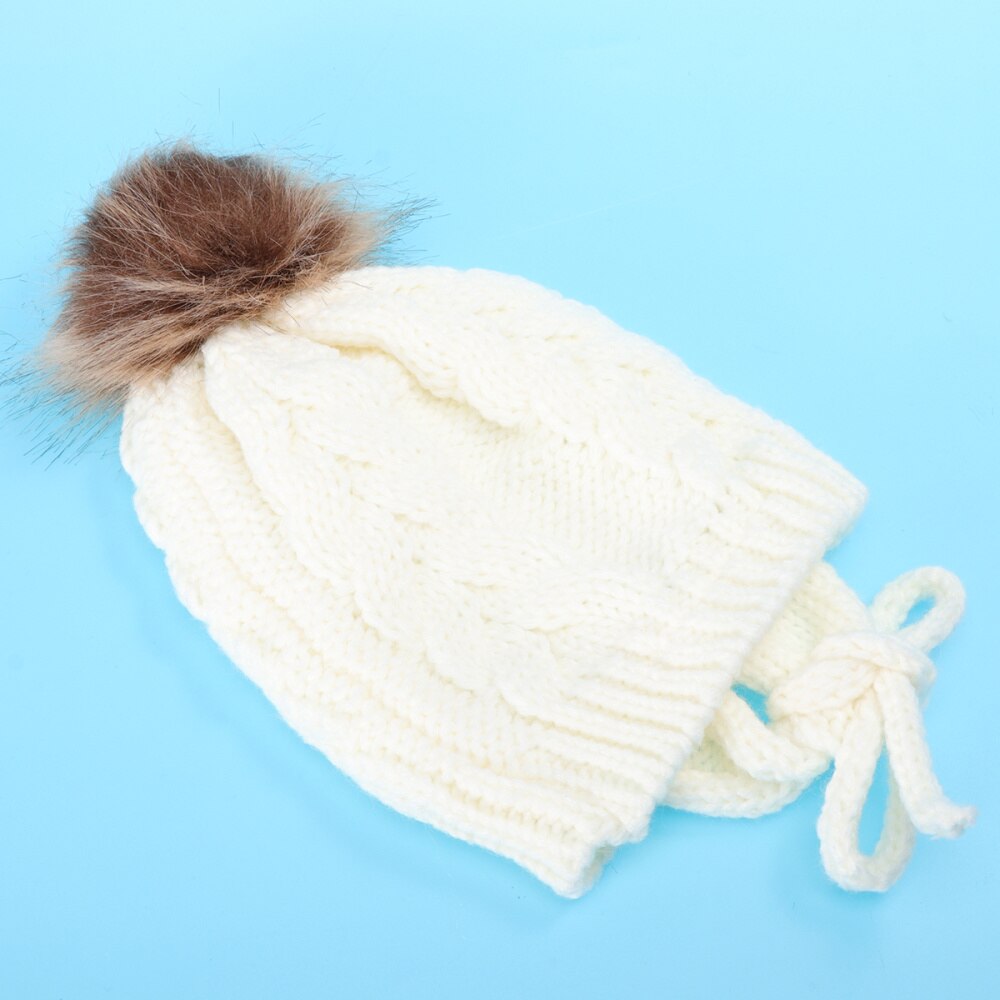 Gevlochten Gebreide Hoed Baby Haak Beanie Cap Winter Warme Muts Hoofdtooi (Zwart)