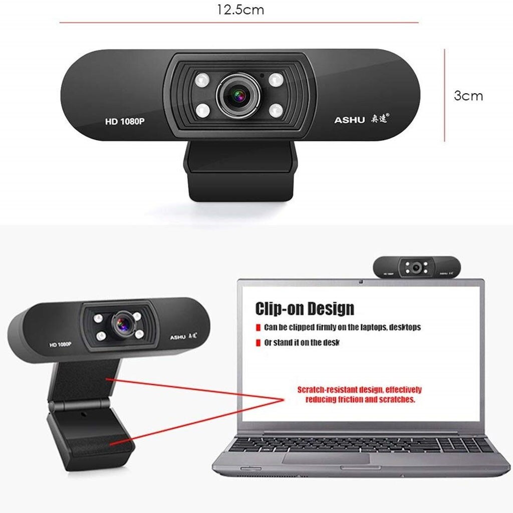 Webcam 1080p HDWeb Kamera mit Eingebautem HD mikrofon 1920x1080p USB Stecker