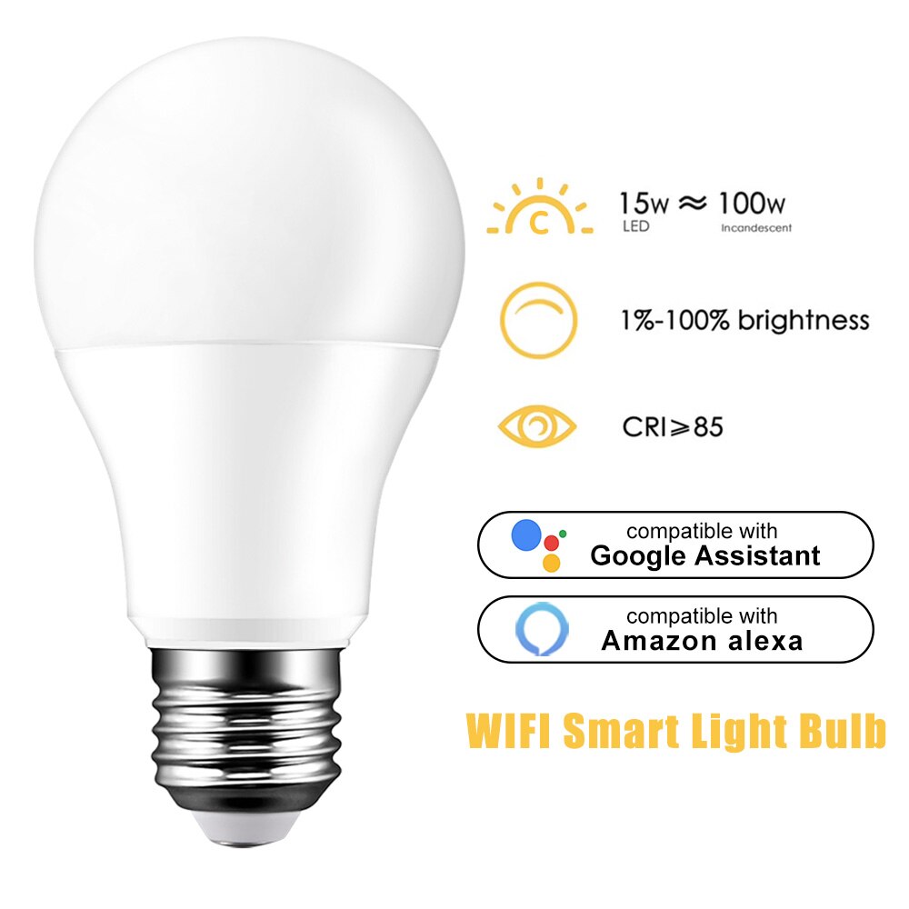 Draadloze Bluetooth Smart Lamp Smart Wifi Gloeilamp Led 15W E14/E27/B22 Gloeilamp Smart home Verlichting Voor Ios/Android