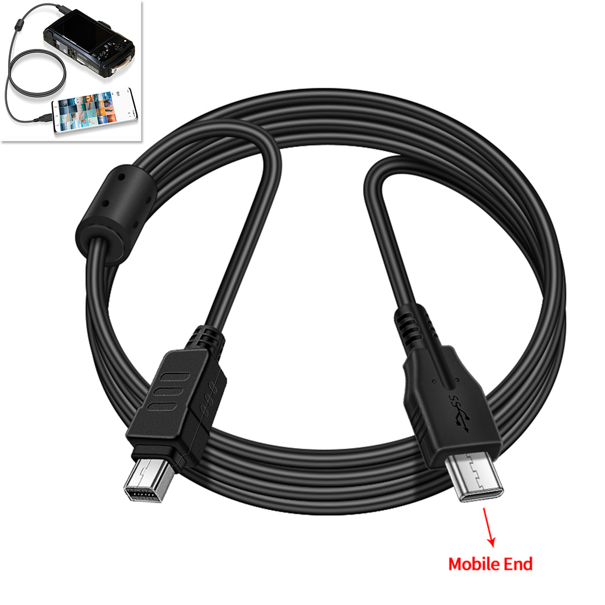 Para cámara Olympus Cable de datos USB CB-USB6 Cable de 12 pines E-PL3 E450 E400 SZ-14 U1070 SZ-31MR OM-D E-M5 TG-1 Cable de cámara Tough3000: Blanco