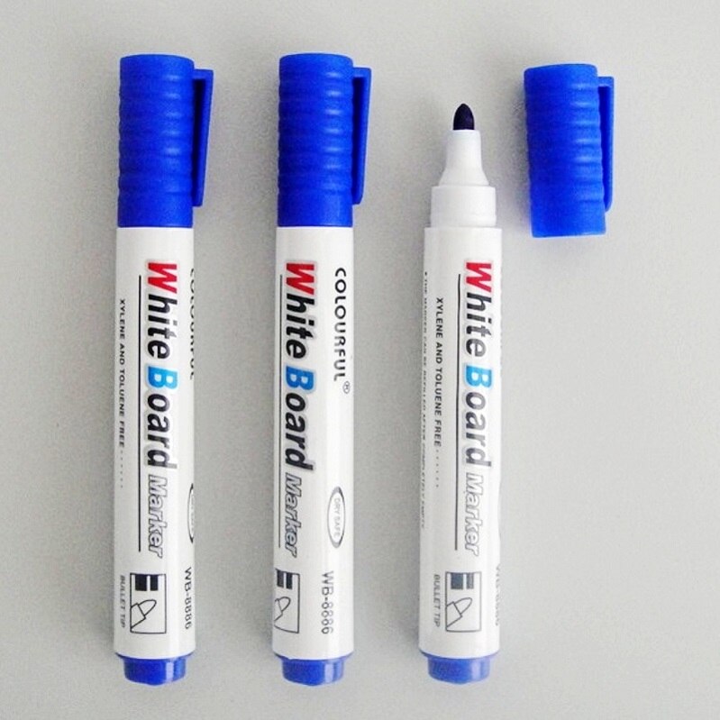 10 teile/los 4 Farben Große Kapazität Löschbaren Whiteboard Marker Stift Umwelt Freundliche Marker Büro Schule Liefert: Blau 10Stck