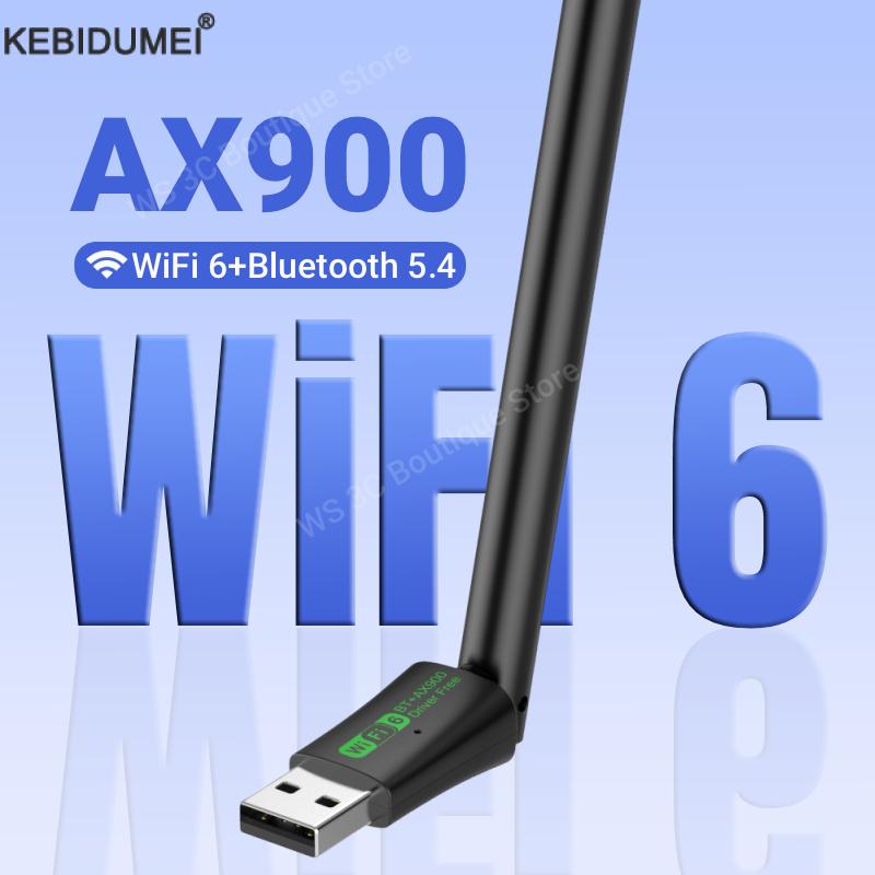 AX900 WiFi6 USB Adapter Bluetooth 5.4 Dual Band 2.4G&5GHz 2 in 1 Dongle Wireless Network Receiver Driver Free For Win10/11