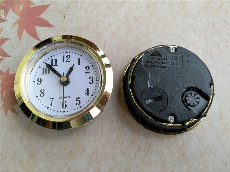 5PCS 50MM Built - in Clock Insert QUARTZ CLOCK FIT-UP/Insert Gold Trim DIY Clock Head