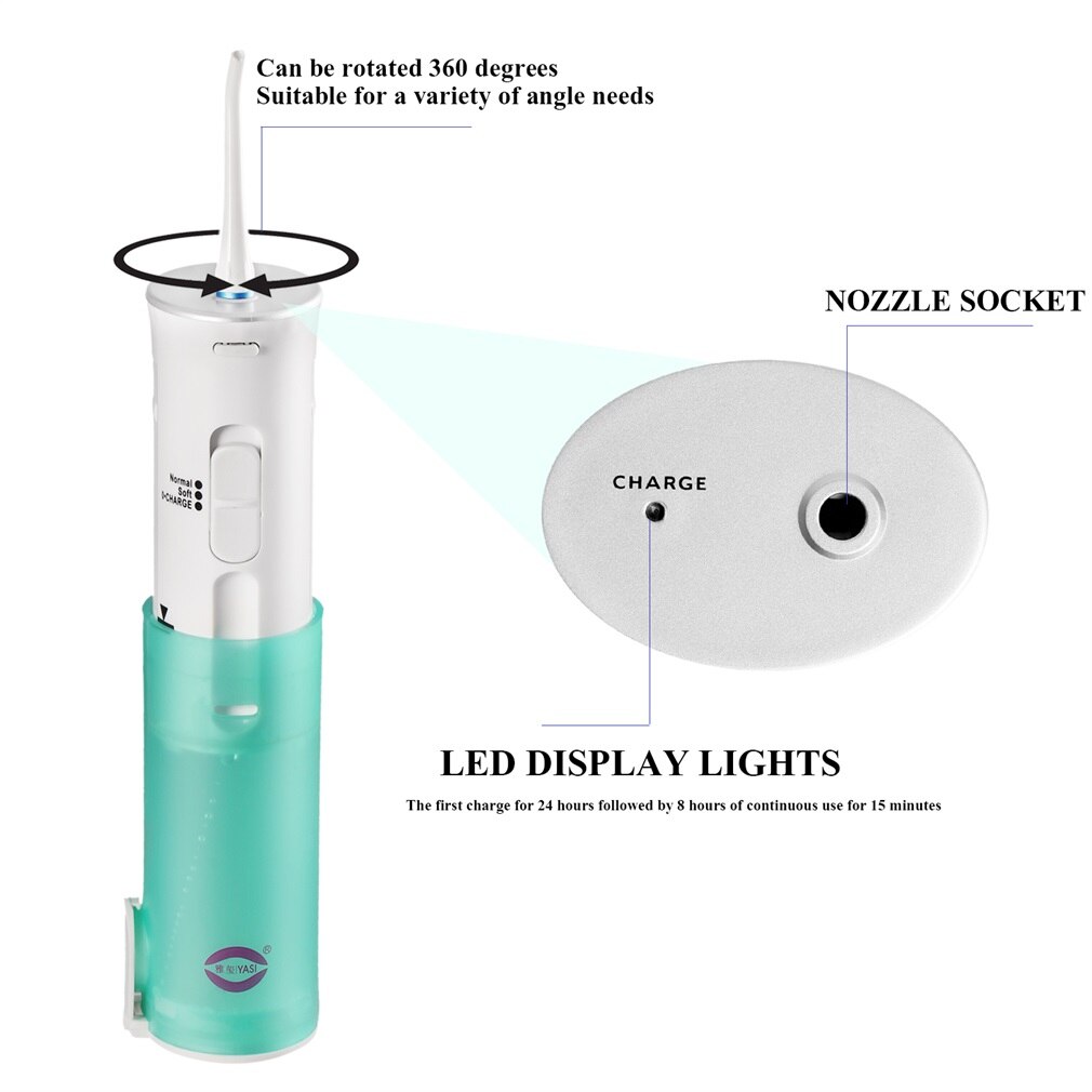 Portable Comfortable Water Flosser Battery Operated with Collapsible Oral Electric Irrigator for Travel