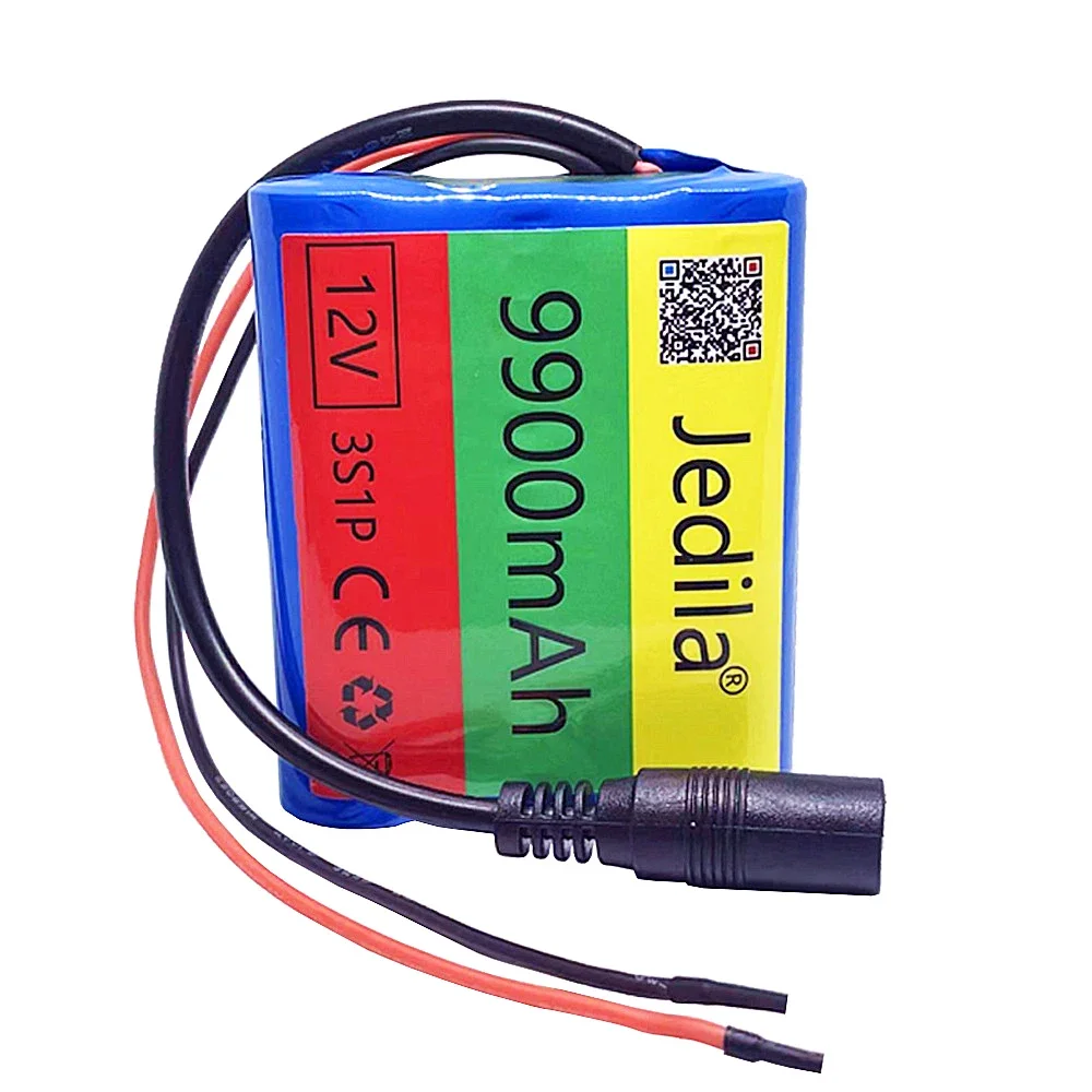 100% Brand 12 V 9900 MAH 3s1p Lithium Battery 18650 Lithium Battery Pack Protection Board + 12.6V Charger