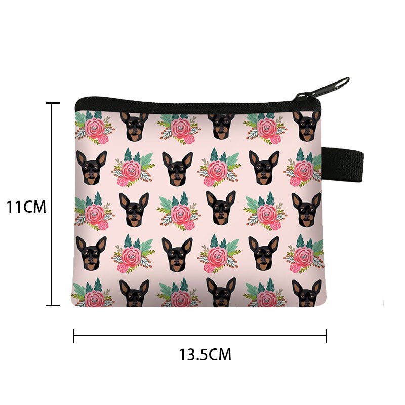 Einzigartige Katze Hund Mit Blume Malerei Münze Tasche Für Frauen Geldbörsen Mädchen Lippenstift Karte Tasche Mini Brieftaschen Für