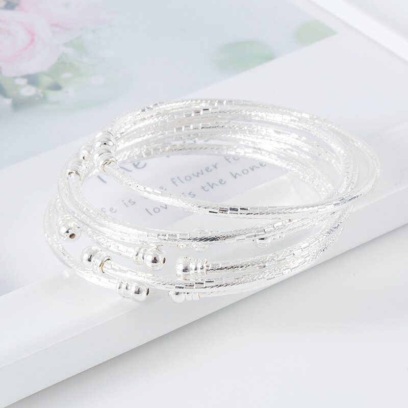 White color Middle East Wedding Jewelry Indian Bracelets Dubai Gold bangles for woman Ball Africa Sliver Bangle bracelet